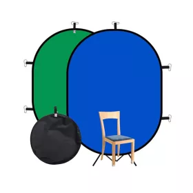   Skladací pozadie Hakutatz Chroma Key - zelené/modré, 150 cm * 100 cm