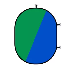   Hakutatz Chroma Key – Skladacie pozadie, zelené/modré, 150 cm × 100 cm