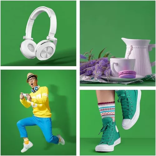 Materiál na pozadie Hakutatz Zeleno-modrého štúdia, 150 cm x 190 cm + 4 upevňovacie háky