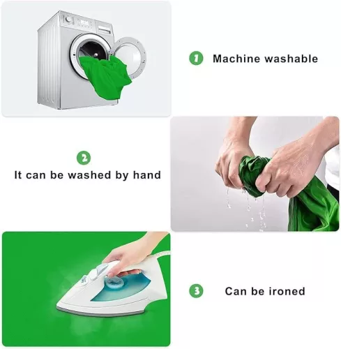 Materiál na pozadie Hakutatz Zeleno-modrého štúdia, 150 cm x 190 cm + 4 upevňovacie háky