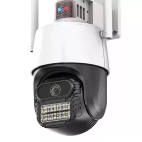   Vonkajšia bezpečnostná kamera Titan 360' 5 MP WiFi PTZ – iCSee, nočné videnie, sledovanie pohybu, IP66 – bielo-čierna