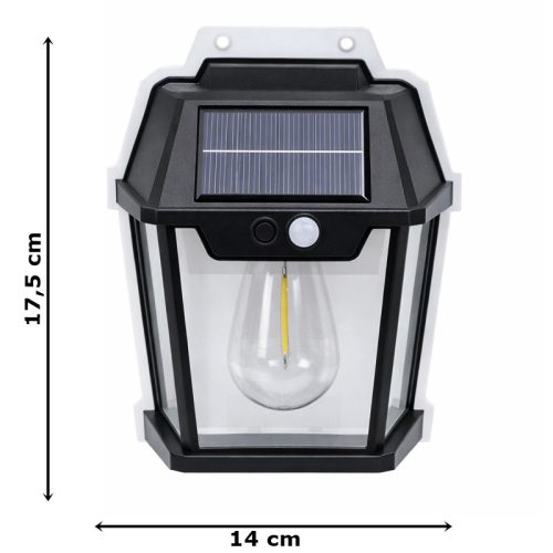 Napelemes, mozgásérzékelős kültéri világítás