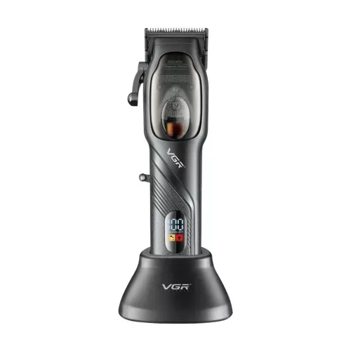 VGR V-269 Professzionális haj- és szakállvágó – T-penge, LED kijelző, töltőállomás