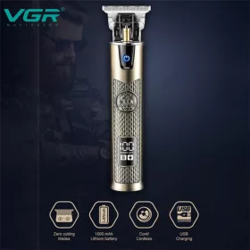   VGR V-983 Profesionálny bezdrôtový strojček na strihanie vlasov a kontúrovanie – s čepeľou typu T, strih 0 mm, akumulátor 1500 mAh, prevádzková doba 200 minút
