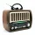 Golon RX-075D Retro USB rádió – napelemes újratölthető, fa hatású kivitelben