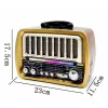 Golon RX-075D Retro USB rádió – napelemes újratölthető, fa hatású kivitelben
