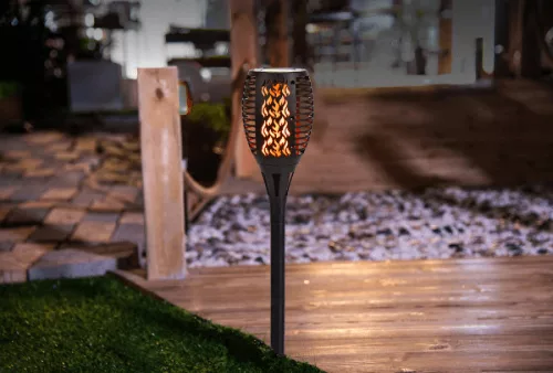 LED szolár fáklya lánghatású világítással