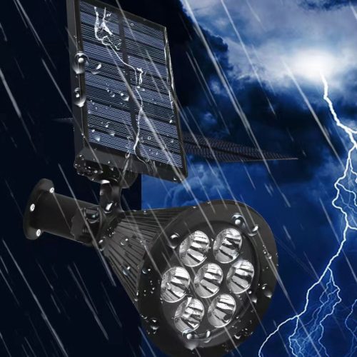 Prenosná solárna lampa s 7 LED diódami, studená biela