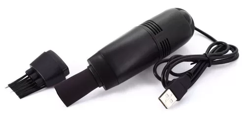 V bunke je text USB vysávač.