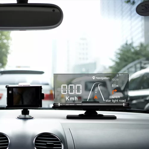 GPS HUD displej pre smartfóny – Premietnite obrazovku svojho telefónu na priehľadný displej!