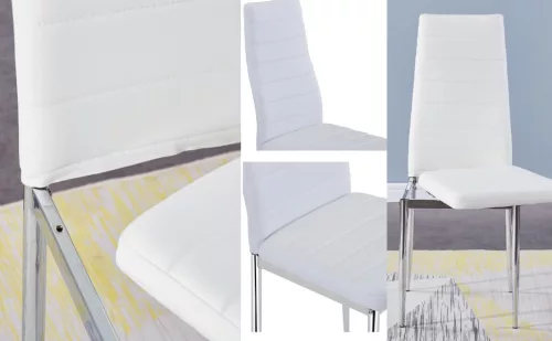 Biela stolička do obývačky/jedálne, 4 ks