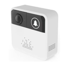   V bunke je text: Inteligentný zvonček, bezdrôtový wifi videotelefón - Vyzeranie cez okno je už minulosť, pozri na svoj telefón, kto zvonia!