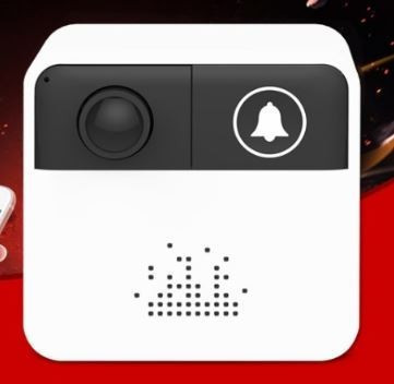 V bunke je text: Inteligentný zvonček, bezdrôtový wifi videotelefón - Vyzeranie cez okno je už minulosť, pozri na svoj telefón, kto zvonia!