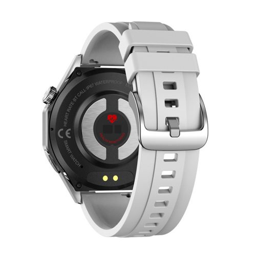 Laxasfit GT4 Pro strieborné inteligentné hodinky - šedý silikónový remienok s maďarským menu