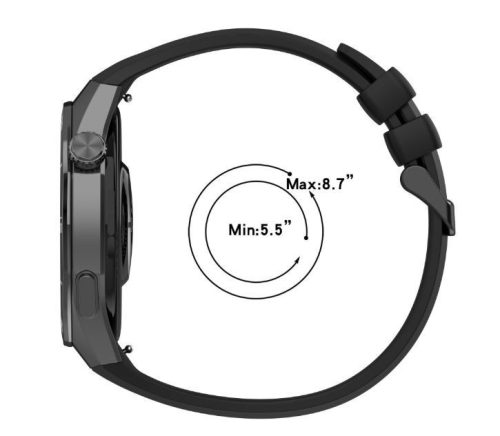 Laxasfit GT5 pro inteligentné hodinky čierne - s maďarským menu, meranie pulzu, monitorovanie spánku, počasia a hladiny kyslíka v krvi.