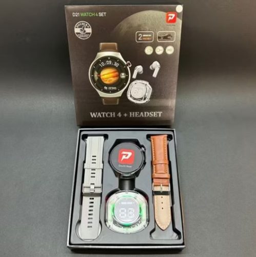 d21 watch set strieborná oranžová