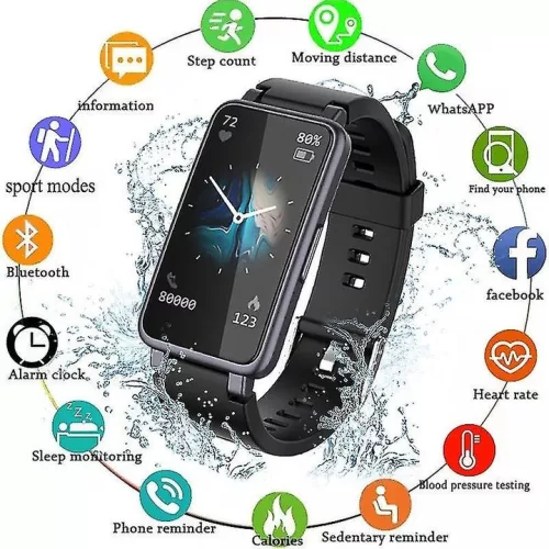 V bunke je nasledovný text:

Aktívny čierny inteligentný náramok - Meranie pulzu, krvného tlaku, úrovne kyslíka v krvi