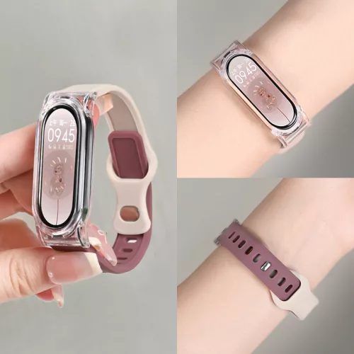 V bunke je text: ApriFit inteligentný náramok v broskyňovej farbe - Štýl a Technológia.