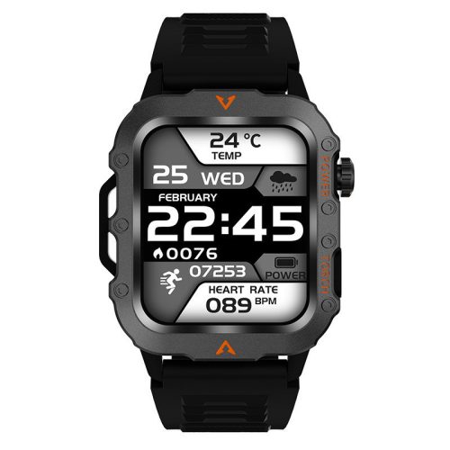 Laxasfit Q11 inteligentné hodinky, čierne - s maďarským menu, meranie pulzu, monitorovanie spánku, počasia a hladiny kyslíka v krvi