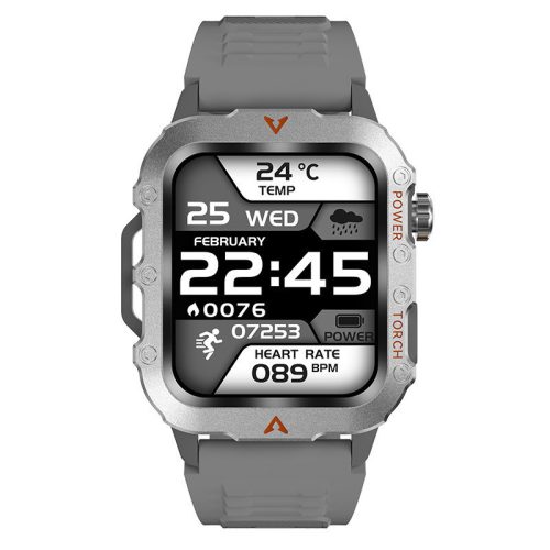 Laxasfit Q11 Inteligentné hodinky, strieborné - s maďarským menu, Meranie pulzu, monitorovanie spánku, počasia a hladiny kyslíka v krvi