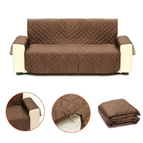 Dvojstranný ochranný poťah na pohovku - hnedá-béžová