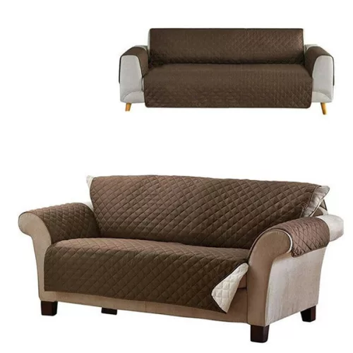 Dvojstranný ochranný poťah na pohovku - hnedá-béžová