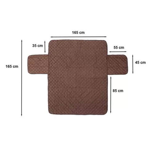 Dvojstranný ochranný poťah na pohovku - hnedá-béžová