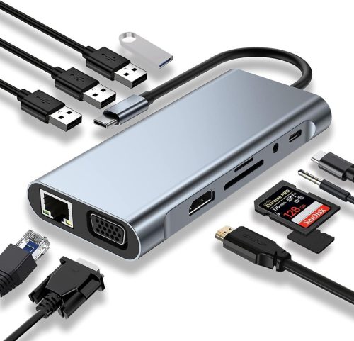 USB Type-C HUB 11-portový adaptér