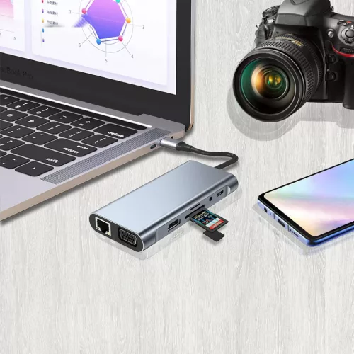 USB Type-C HUB – 11-portový rozbočovač