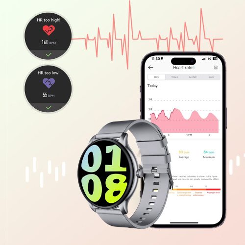 Laxasfit GT2 inteligentné hodinky, strieborné