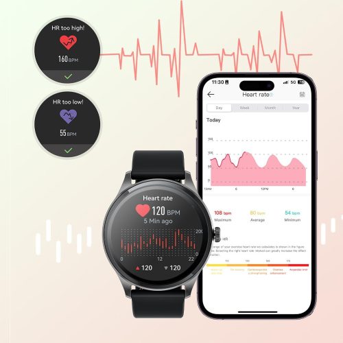 Laxasfit GT2 inteligentné hodinky, čierne