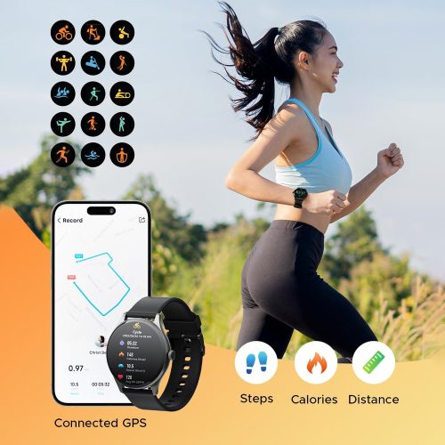 Laxasfit GT2 inteligentné hodinky, čierne