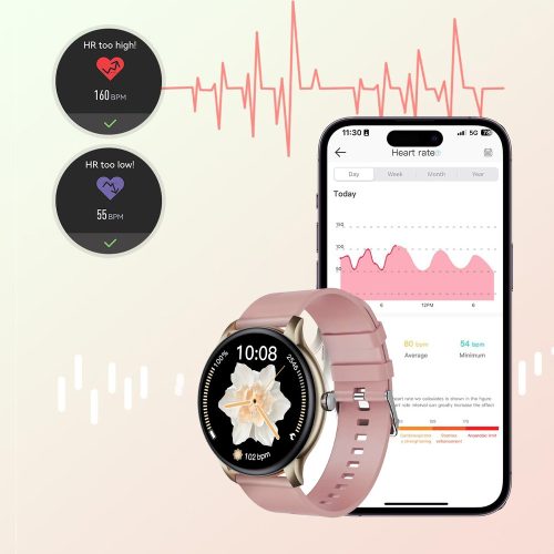 Laxasfit GT2 inteligentné hodinky, ružovo-zlatá