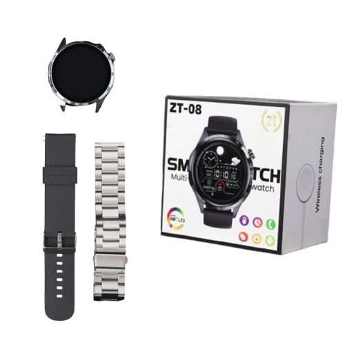 ZTfit ZT-08 Ezüst okosóra szilikon és fém szíjjal