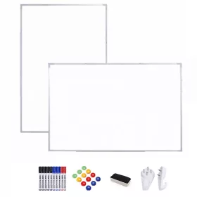   Kétoldalú mágneses fehértábla – falra akasztható, letörölhető írótábla otthonra, irodába és oktatáshoz, 90x120 cm