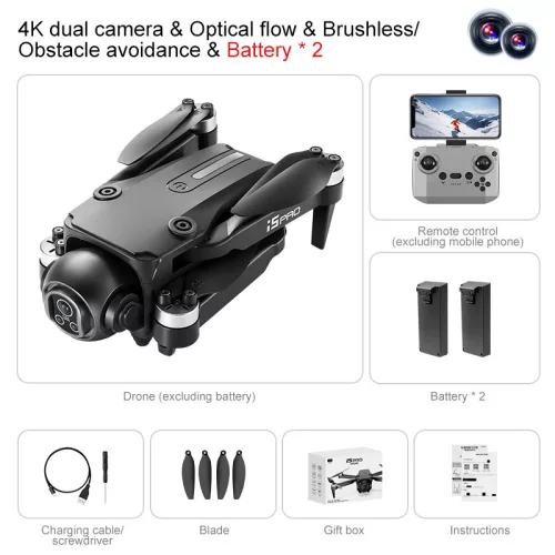 Dron i5 PRO – dvojitá kamera s rozlíšením 4K – s 2 batériami