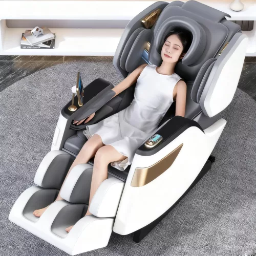 Masážne kreslo Tokyo Premium v béžovo-sivej farbe