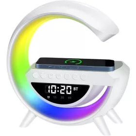   Mini multimediálny reproduktor s Bluetooth, bezdrôtová nabíjacia podložka, budík, RGB LED lampa