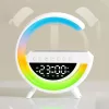 Mini multimediálny reproduktor s Bluetooth, bezdrôtová nabíjacia podložka, budík, RGB LED lampa