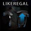 V bunke je text: Likeregal 920 herný stolička s opierkou nôh červená masážna funkcia