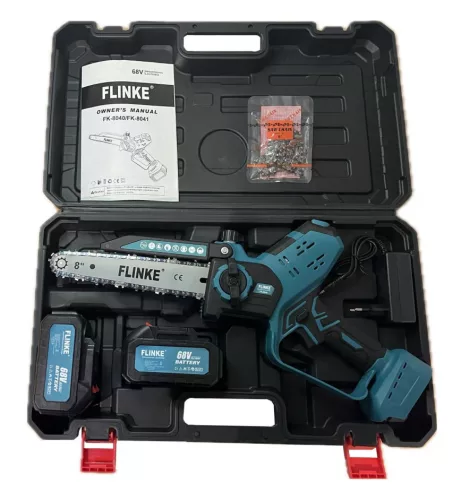 Flinke FK-8040 elektromos láncfűrész 2 DB 68V akkumulátorral, olajzással és LCD kijelzővel