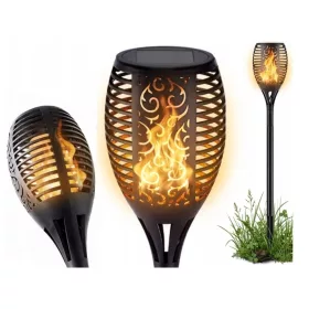   Solárna lampa, fakľa, LED lampa, 78 cm, na zapichnutie do záhradného stĺpika