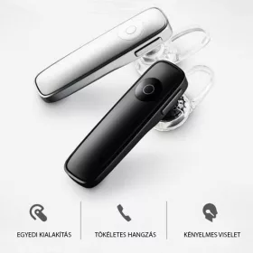   HQ Bluetooth Headset Biely - Energeticky úsporné, kompaktné zariadenie pre bezpečné rozhovory počas jazdy.