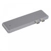 USB rozdeľovač HUB pre MacBook - sivá farba, Type-C, USB 3.0, SD, Micro SD, TF
