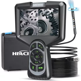   Hiacinto Professzionális Ipari Endoszkóp Kamera – 360° Forgatható Duál Kamera, 5 m Kábel, IP68 Vízálló, 1080P, 5” IPS Kijelző, 32 GB Memóriakártyával