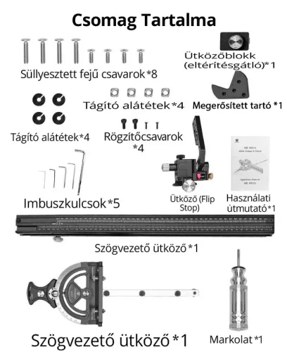 A HONGDUI HD-MG21 precíziós derékszögmérő asztali fűrészekhez 
