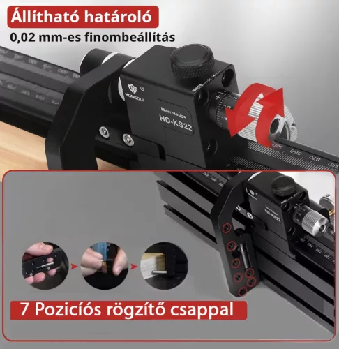 A HONGDUI HD-MG21 precíziós derékszögmérő asztali fűrészekhez 
