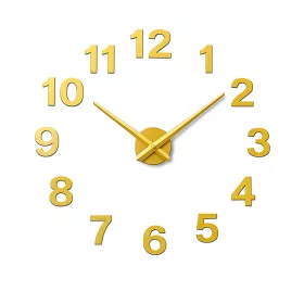   Nagyméretű DIY Modern Halk Falióra – 3D Öntapadós Arab Számos, Arany Színben (90 cm – 1,8 m, szabadon állítható méret)