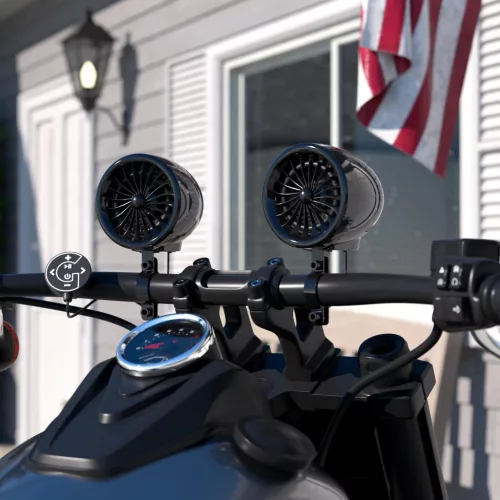 Sada vodotesných stereo reproduktorov pre motocykel s Bluetooth – Bluetooth + FM rádio + AUX