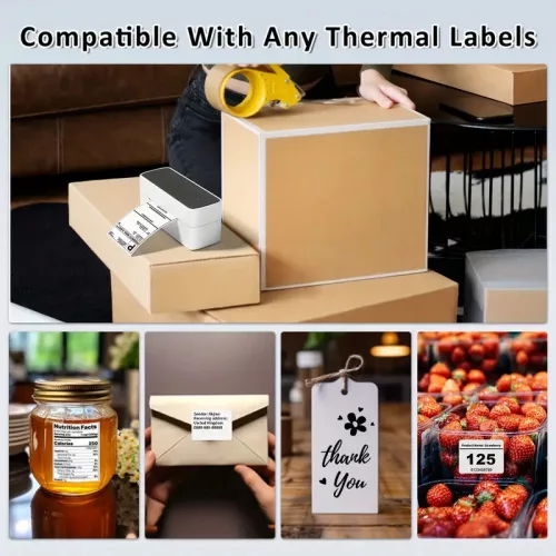 Phomemo Vezeték Nélküli Hőcímke Nyomtató (10,16 × 15,24 cm) -zöldeskék